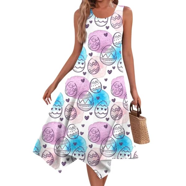 Women's Dresses Easter Sundresses Loose Printed Fashion Casual Summer Dress - Image 23