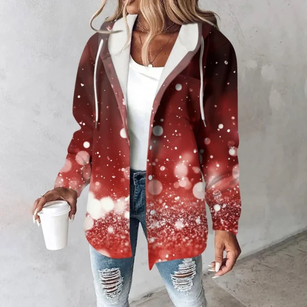 Women's Coat Casual And Fashionable Composite Thick And Warm Printed Hooded - Image 34