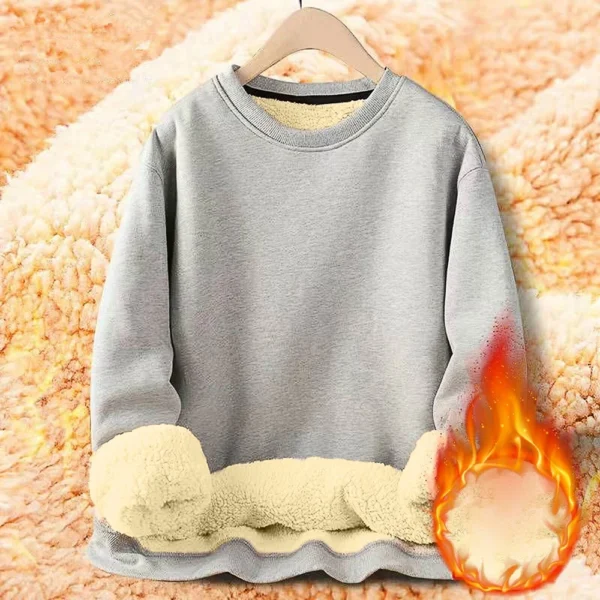 Men's Long Sleeve Fleece Casual Fuzzy Crewneck Pullover Warm Winter Sweatshirts - Image 23