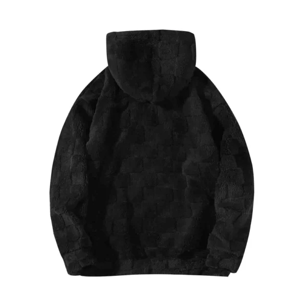 Plaid Loose Winter Plush Hoodie Casual Plus-size Coat For Men - Image 6
