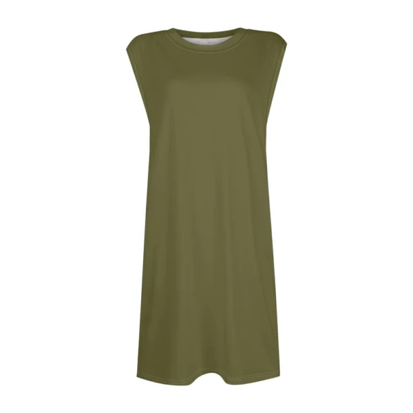 Women's Casual And Fashionable Round-neck Sleeveless Printing Mid Length Dress - Image 5