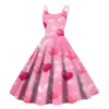 Christmas Ladies Casual Fashion Flower Print Sexy Off Shoulder Punk Retro Skirt - Image 26