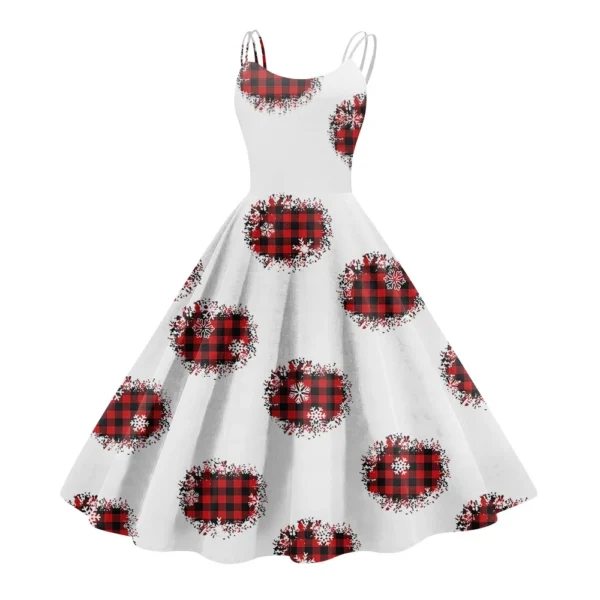 Women's Fashion Sexy Strapless Gothic Cocktail Christmas Graphic Printed - Image 40