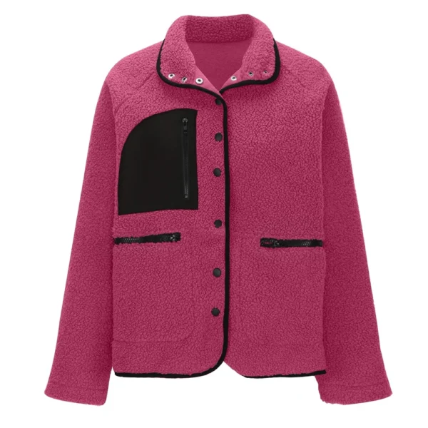 Women's Coat Casual And Fashionable Thick And Warm Solid Color Patchwork Jacket - Image 23
