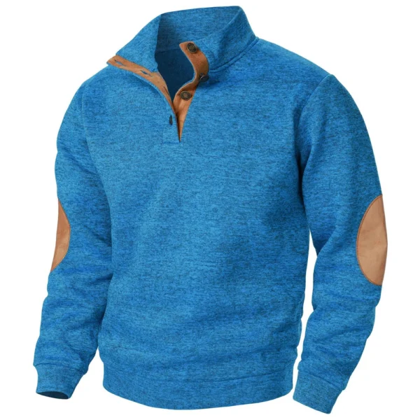 Men's Standing Collar Sweatshirt Is Outdoor Casual Sweaters Tops - Image 19