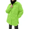 Women's  Loose Casual Solid Color Medium Long Diamond  Down Cotton Jacket, - Image 4