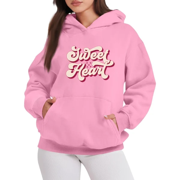 SWEET HEANT Women's Fashion Casual Pullover Hoodie Valentine's Day Printed - Image 2