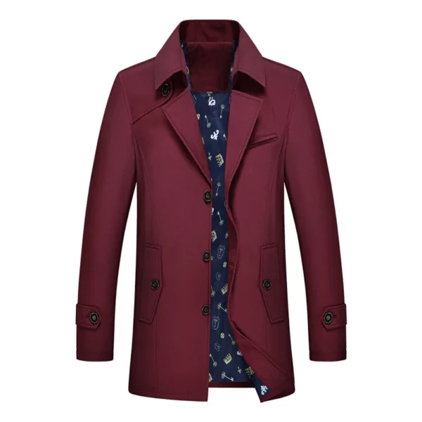 Slim-fit men's mid-length lapel jacket - Image 10