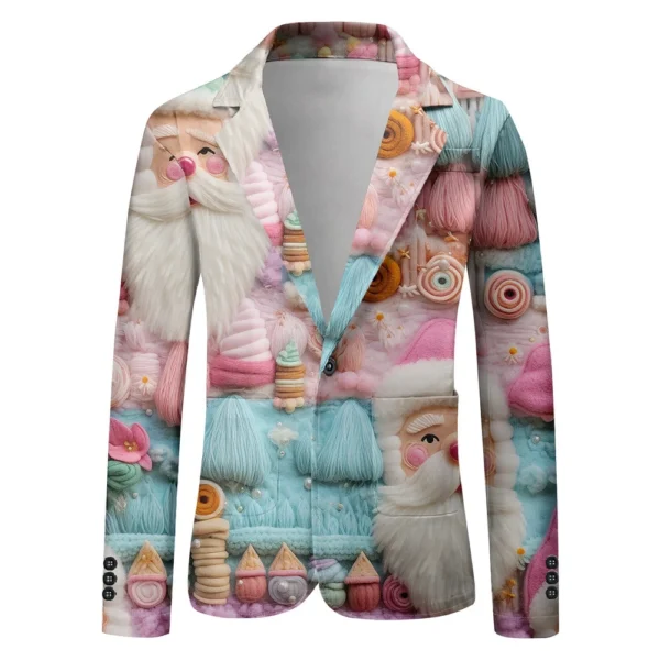 Unisex Winter Christmas Prints Suit Jackets Unisex Casual Fashion Button Jackets - Image 4