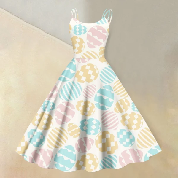 Women's  Casual Fashion Flower Print Sexy Off Shoulder Punk Retro Skirt - Image 22