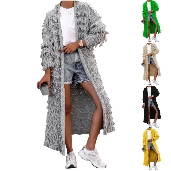 Women's 2024 Fashion Casual Open Front Chunky Cable Knit Sweaters Coats