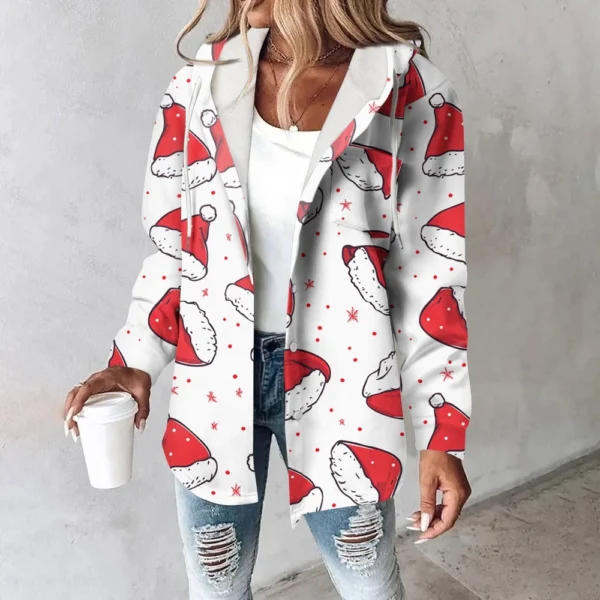 Women's Coat Casual And Fashionable Composite Thick And Warm Printed Hooded - Image 37
