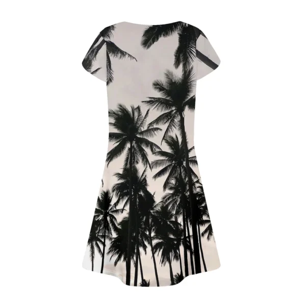 Women's Summer Casual Petal Slim Stripe Pleated Solid Color Dresses - Image 12