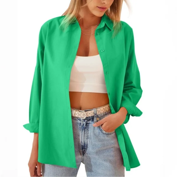 Fashion Loose Long Sleeve Cardigan Shirt Top - Image 9