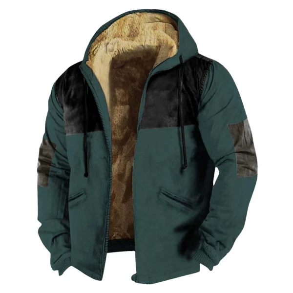 Men's Winter Print Jacket Men's Casual Trend Zipper Hooded Jacket - Image 26