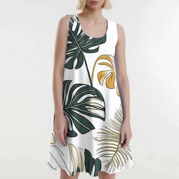 Women's Casual Fashion U-neck Sleeveless Print Dress - Image 12