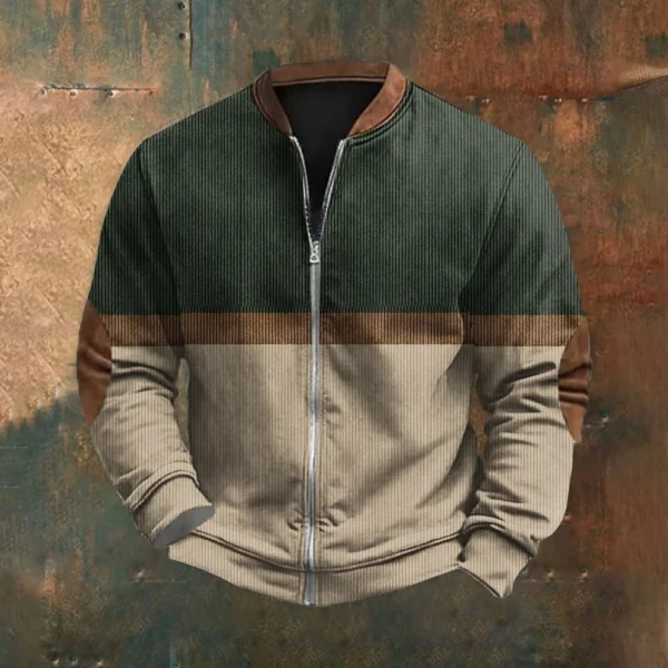 Men'S Retro Casual Sportswear With Open Zipper Sweatshirt Jacket - Image 13