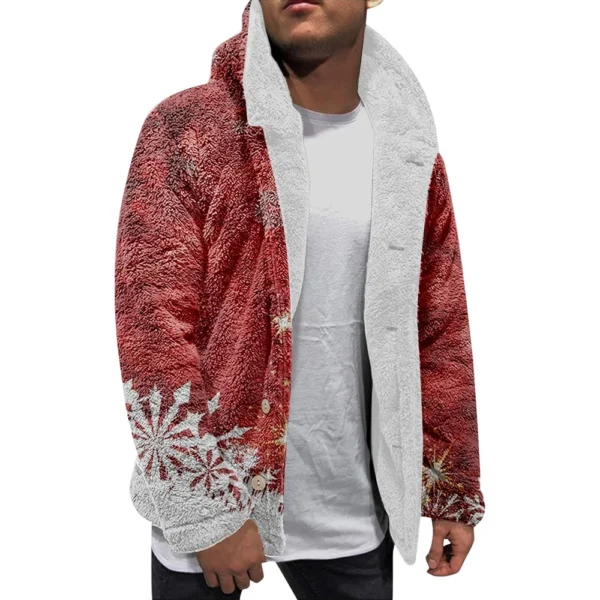 Men'S Winter Zipper Hooded Fleece Sweatshirt With Patch Pocket Casual Jacket - Image 4