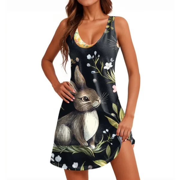 Women's Casual Fashion Loose Easter Summer Sundresses Dresses Printed Dress - Image 7