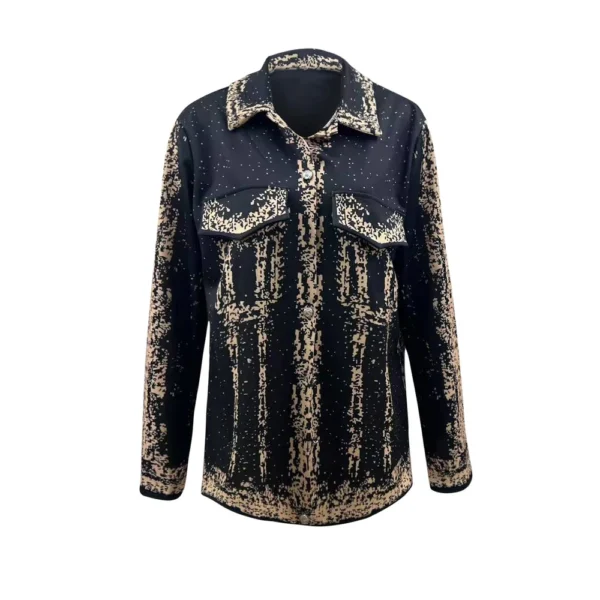 Women's denim jacket with multicolored metal button lapels - Image 9