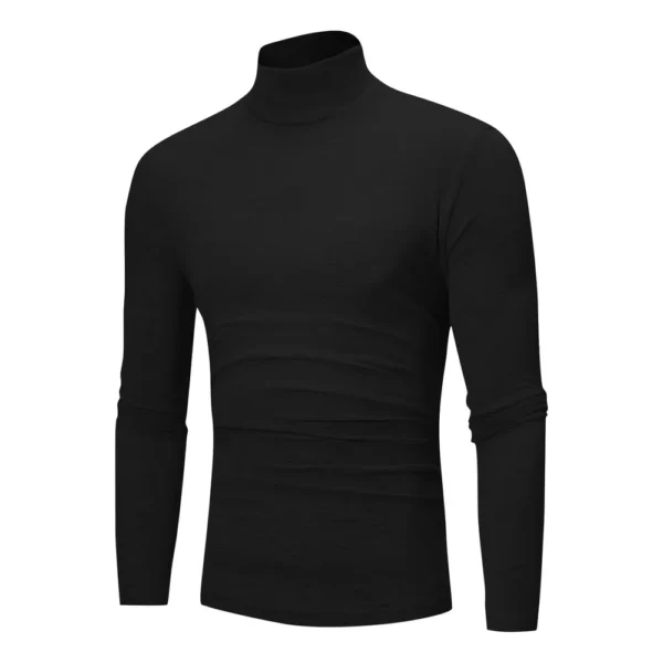 Men's Warm T-shirt Long Sleeved Warm Top Winter Sweater Warm Sports Shirt - Image 4