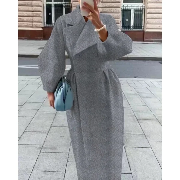 Women's lapel woolen jacket - Image 12