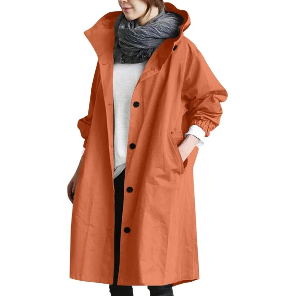 Jacket For Women Casual Plus Size Coat Solid Color Mid Length Windbreaker - Image 59