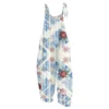 Women's Shoulder Strap Vintage Loose Print Casual Jumpsuit Christmas - Image 12