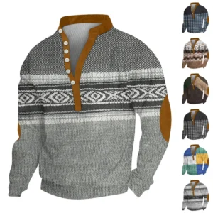 Men's Corduroy Cardigan 6-button Long-sleeved Sweatshirt