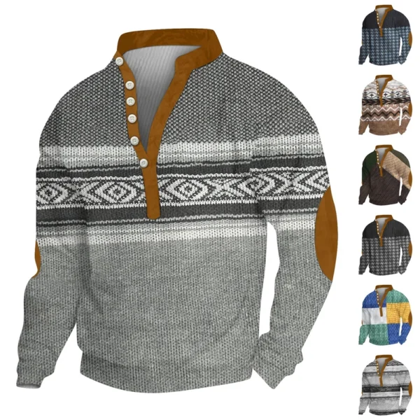 Men's Corduroy Cardigan 6-button Long-sleeved Sweatshirt