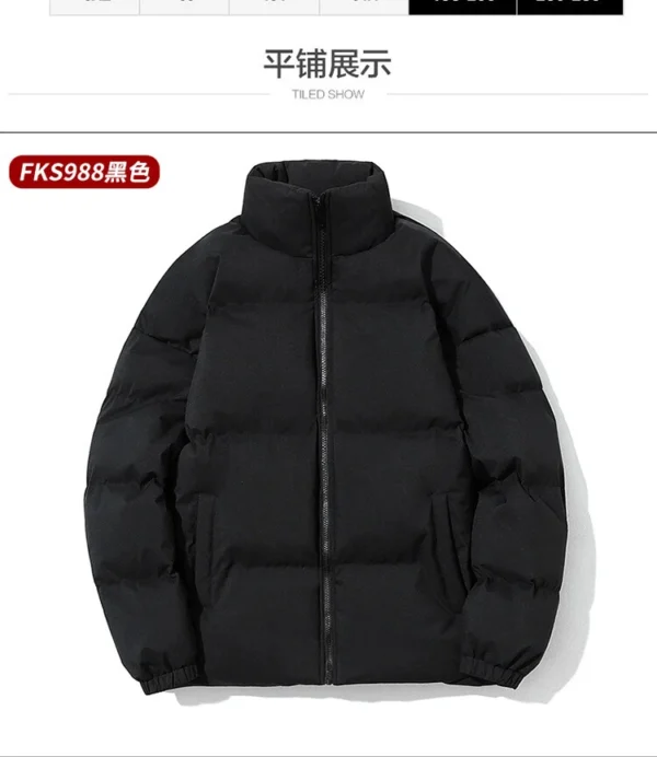 Men's stand collar thick coat thermal - Image 8