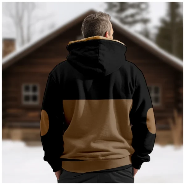 Men's Winter Print Jacket Men's Casual Trend Zipper Hooded Jacket - Image 10