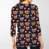 Women's Casual Round Neck Easter Egg Print Three-quarter Sleeve T-shirt Top - Image 12
