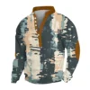Men's Print Plush Warm Coat Fleece Sweater Casual Coat Pocket Sweater Winter - Image 13