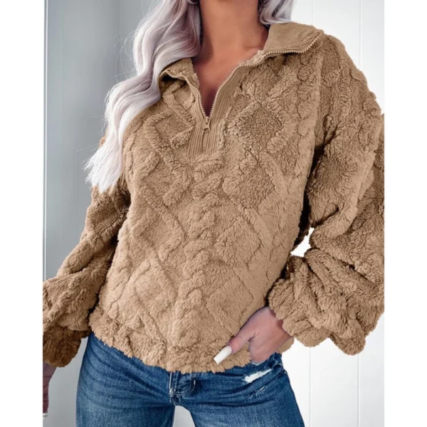 Women's casual loose warm long-sleeved jacket - Image 6