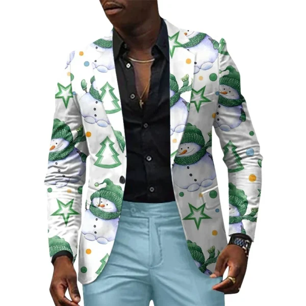 Unisex Winter Christmas Prints Suit Jackets Unisex Casual Fashion Button Jackets - Image 16
