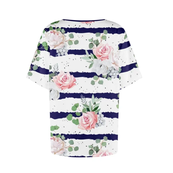Women's Casual Printed Daily Short Sleeved Loose Fashion Round Neck T-Shirt - Image 12