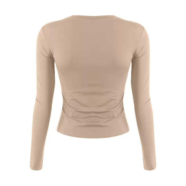 Women's Basic Long Sleeve Tops Slim Fit Stretchy Crew Neck T-Shirt Plain US - Image 4