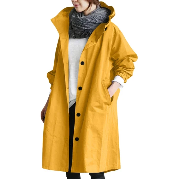 Jacket For Women Casual Plus Size Coat Solid Color Mid Length Windbreaker - Image 65