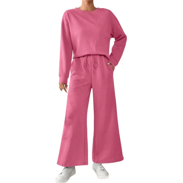 Women's Solid Color Temperament Casual Loose Textured Drawstring Elastic Waist - Image 35