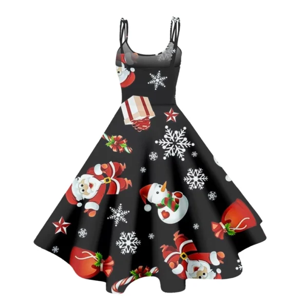 Women's Strapless Punk Sexy Gothic Cocktail Fashion Printed Dress Christmas - Image 11