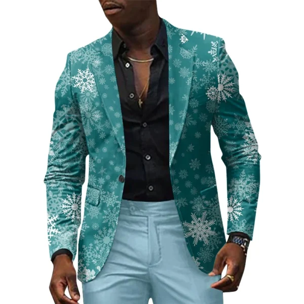 Unisex Winter Christmas Prints Suit Jackets Unisex Casual Fashion Button Jackets - Image 21