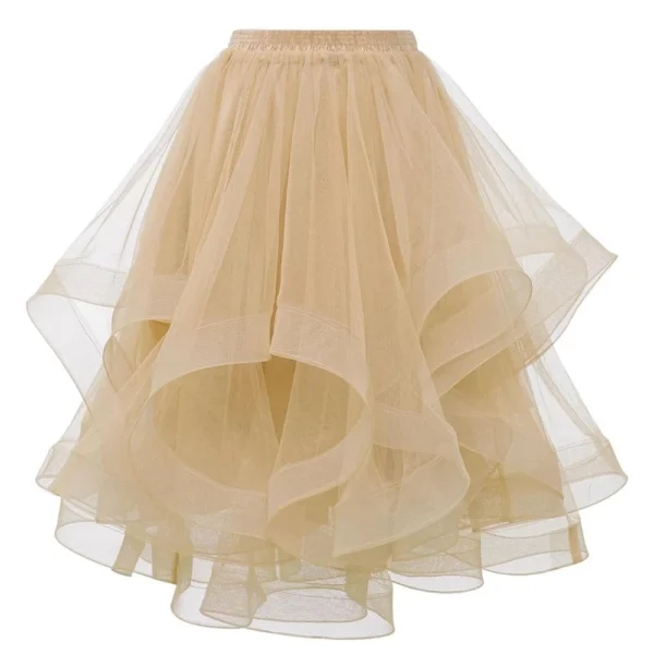 Women's Casual Solid Color Mesh Skirt Latin Dance Skirt Ballet Fish Tail Mid - Image 7