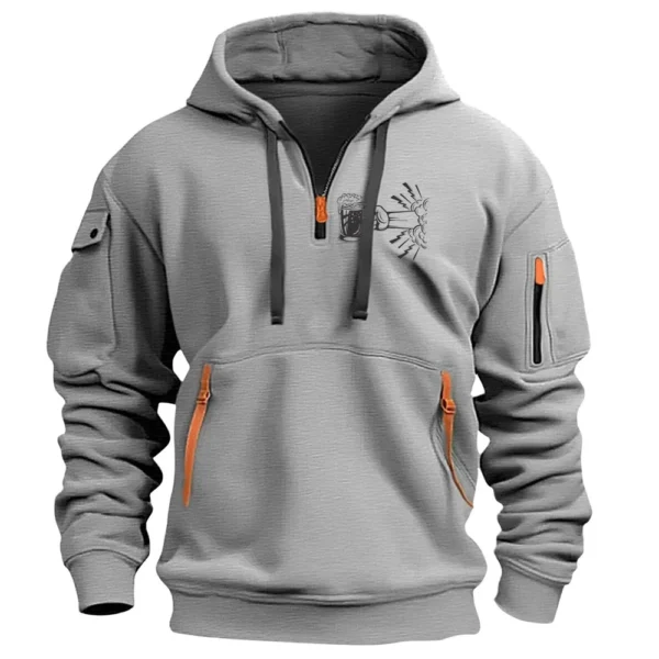 Men's Printed Sweatshirt Hoodie Zipper Arm Pocket Cardigan Men's Sports Large - Image 26