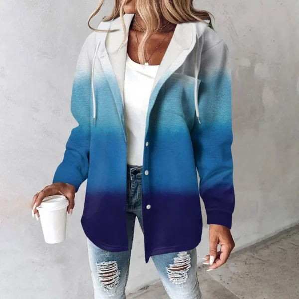 Women's Coat Casual And Fashionable Composite Thick And Warm Printed Hooded - Image 16