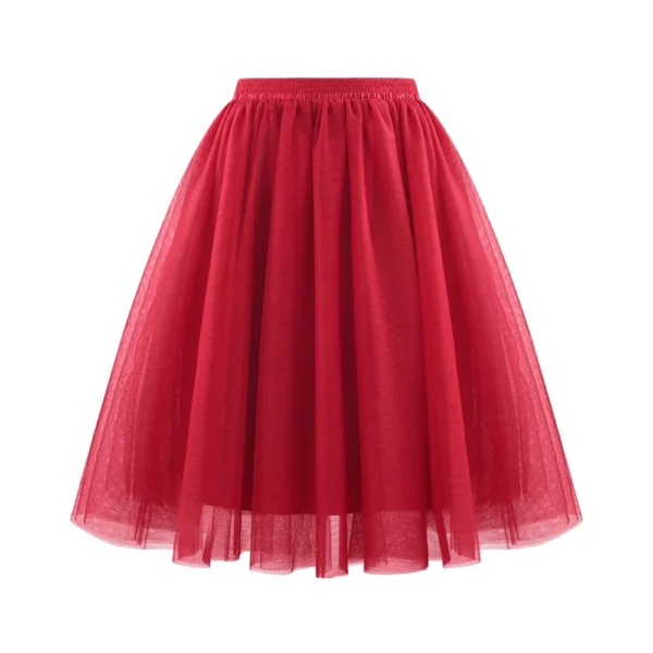 Women's Fashion Solid Color Half Skirt Party Ballet Puff Skirt Mesh Skirt - Image 49