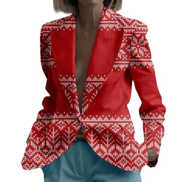 Unisex Winter Christmas Prints Suit Jackets Unisex Casual Fashion Button Jackets - Image 11
