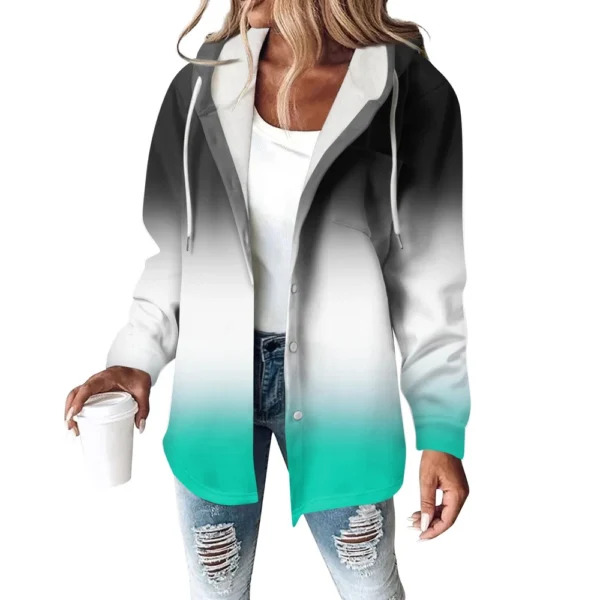 Women's Coat Casual And Fashionable Composite Thick And Warm Printed Hooded - Image 4