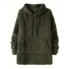 Men's Side Seam Pocket Hooded Lapel Solid Color Double-sided Velvet Hooded Long - Image 17