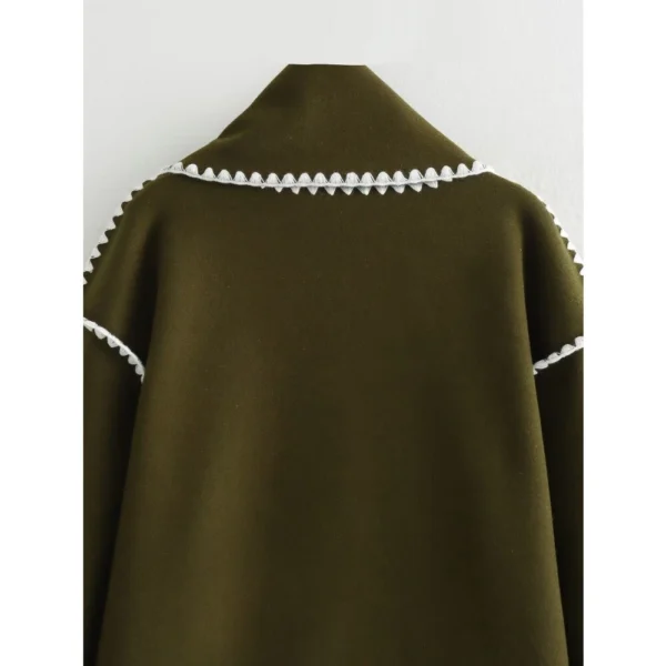 Women's scarf with patchwork tweed coat - Image 20
